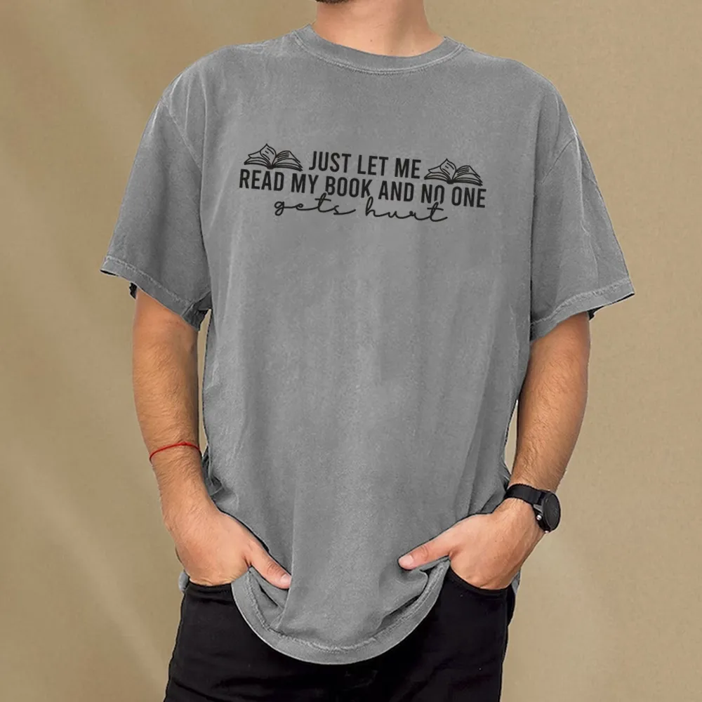 Pagewing Just Let Me Read My Book Unisex Washed T-shirt