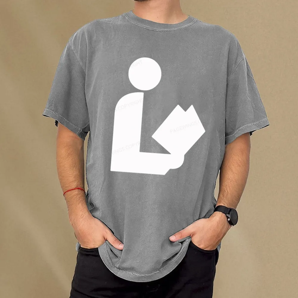 Pagewing National Library Symbol Unisex Washed T-shirt