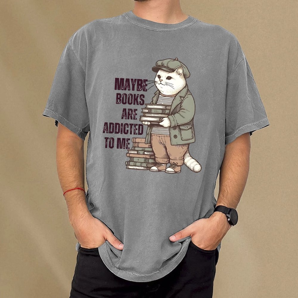 Pagewing Books Are Addicted To Me Unisex Washed T-shirt