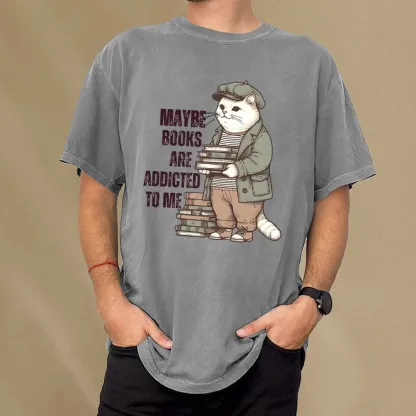 Pagewing Books Are Addicted To Me Unisex Washed T-shirt