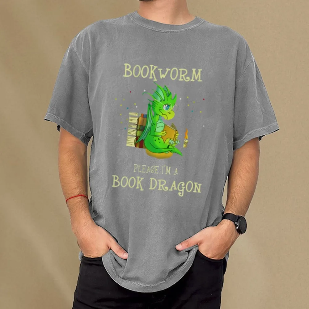 Pagewings Bookworm Please I'm A Book Dragon Unisex Washed T-shirt