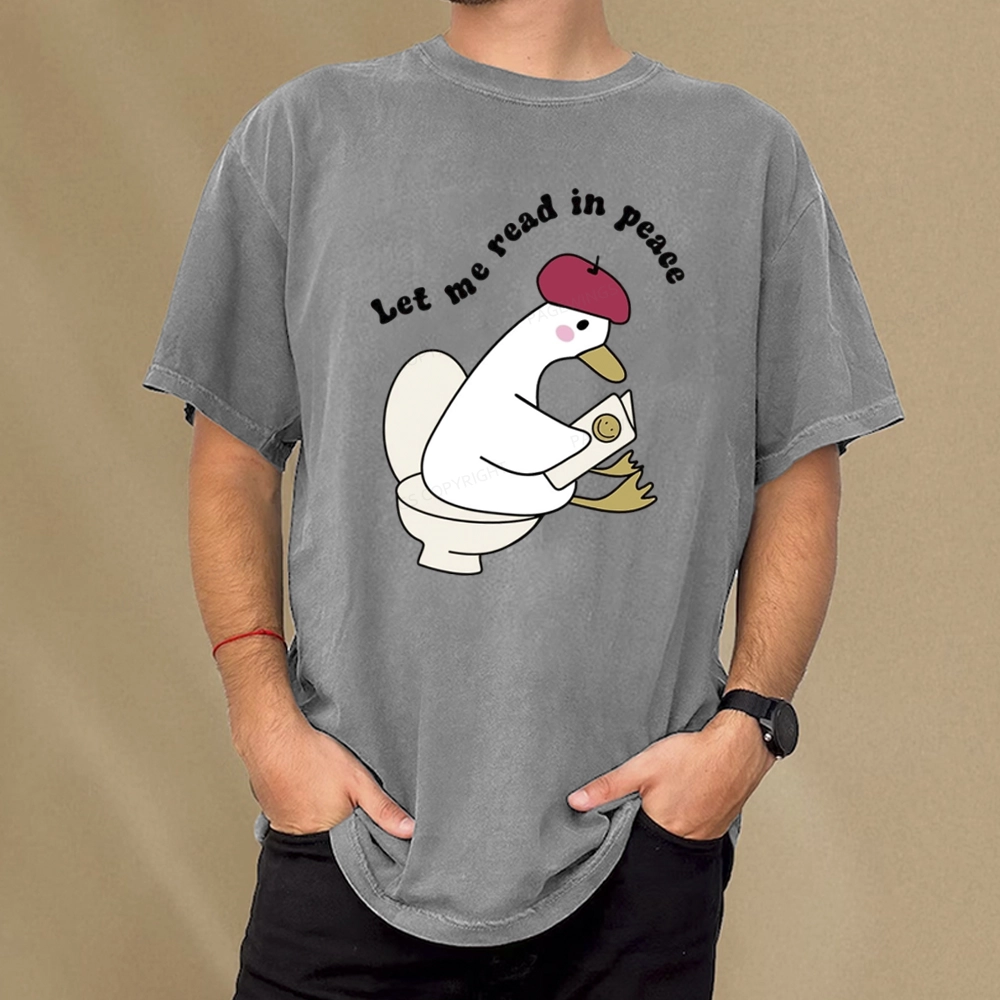 Pagewing Let Me Read In Peace Unisex Washed T-shirt