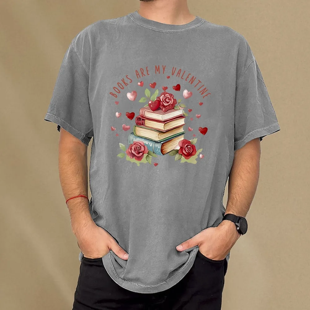 Pagewing Books Are My Valentine Unisex Washed T-shirt