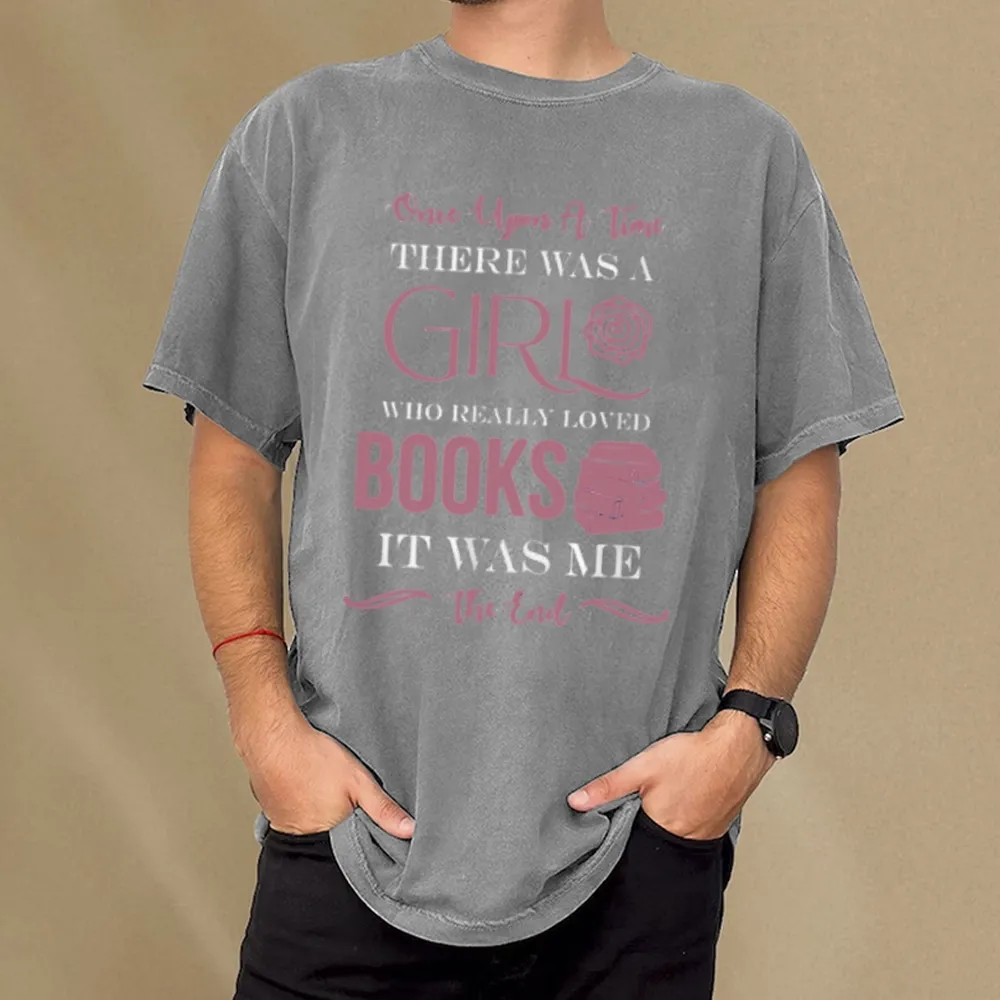 Pagewing The Girl Who Really Love Book Unisex Washed T-shirt