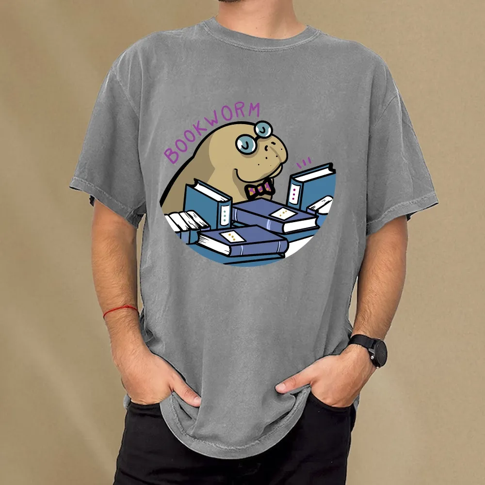 Pagewing Books Worm Unisex Washed T-shirt