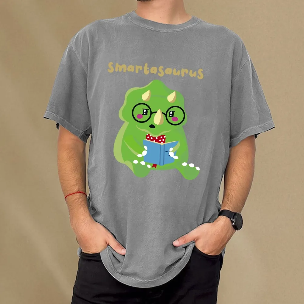 Pagewing Smart Dinosaur Unisex Washed T-shirt