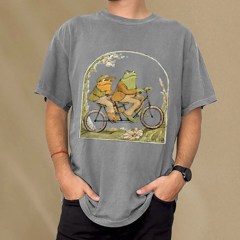 Pagewings Frog And Toad Book Vintage Unisex Washed T-shirt