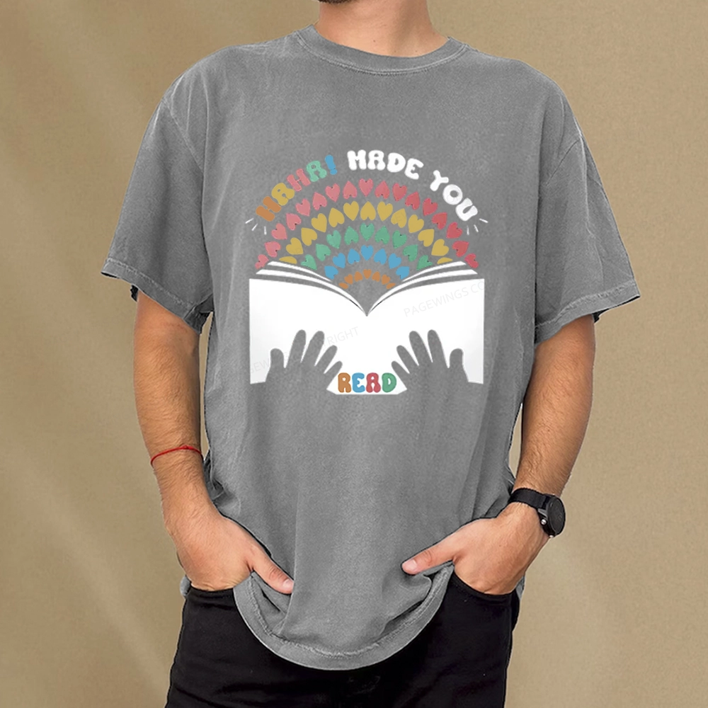 Pagewings Haha-Made You Read Unisex Washed T-shirt