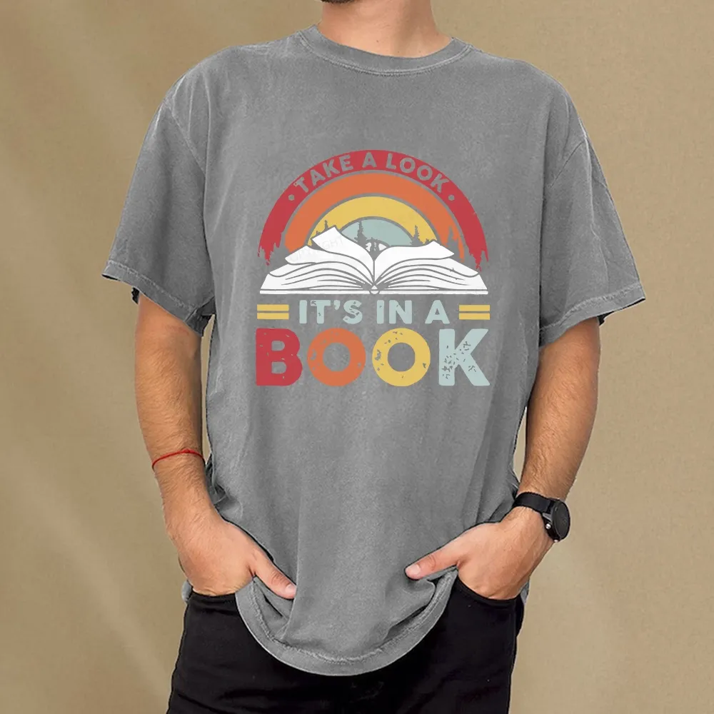 Pagewings Take A Look It's In A Book Unisex Washed T-shirt