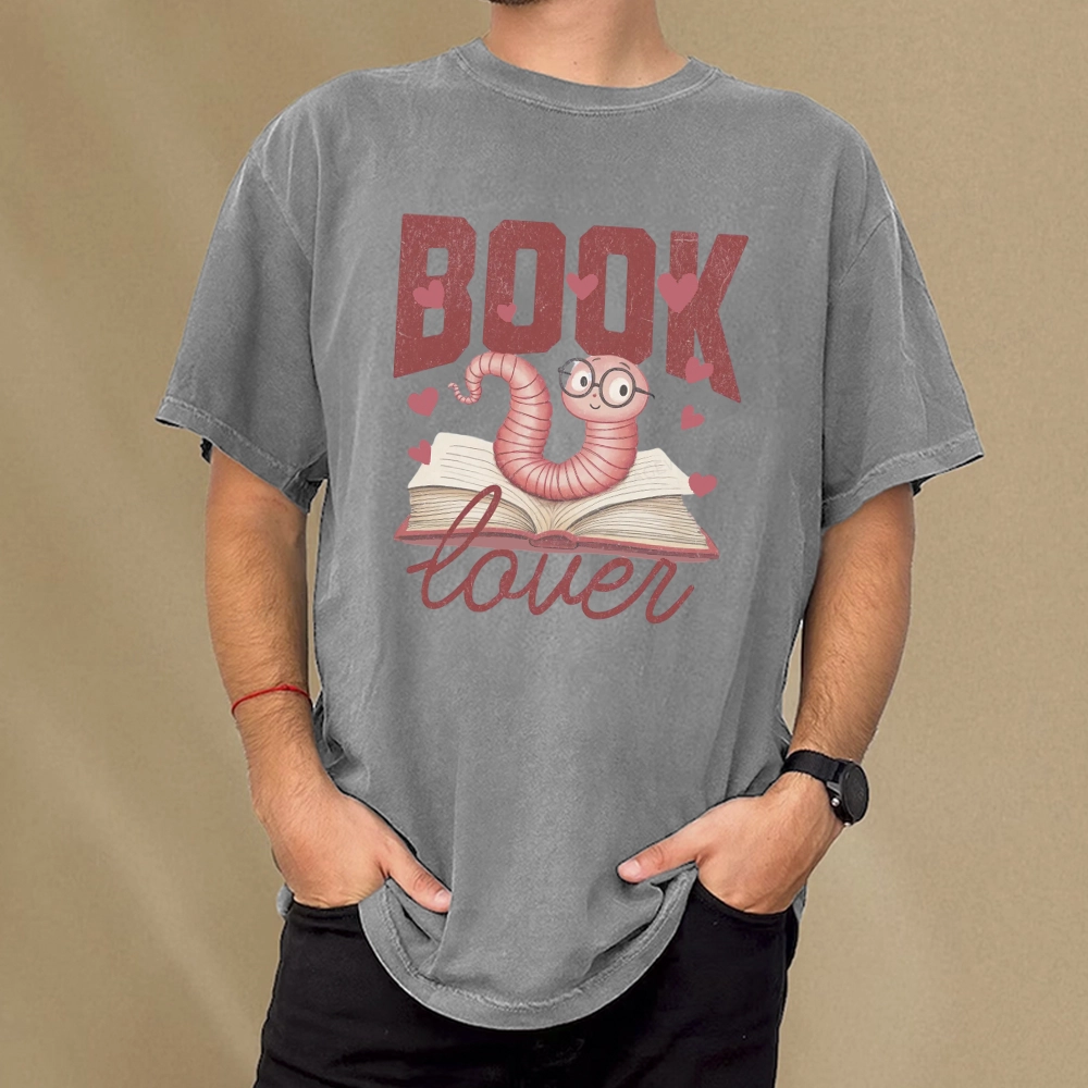 Pagewings Bookish Valentine's Day Gift for Her Unisex Washed T-shirt