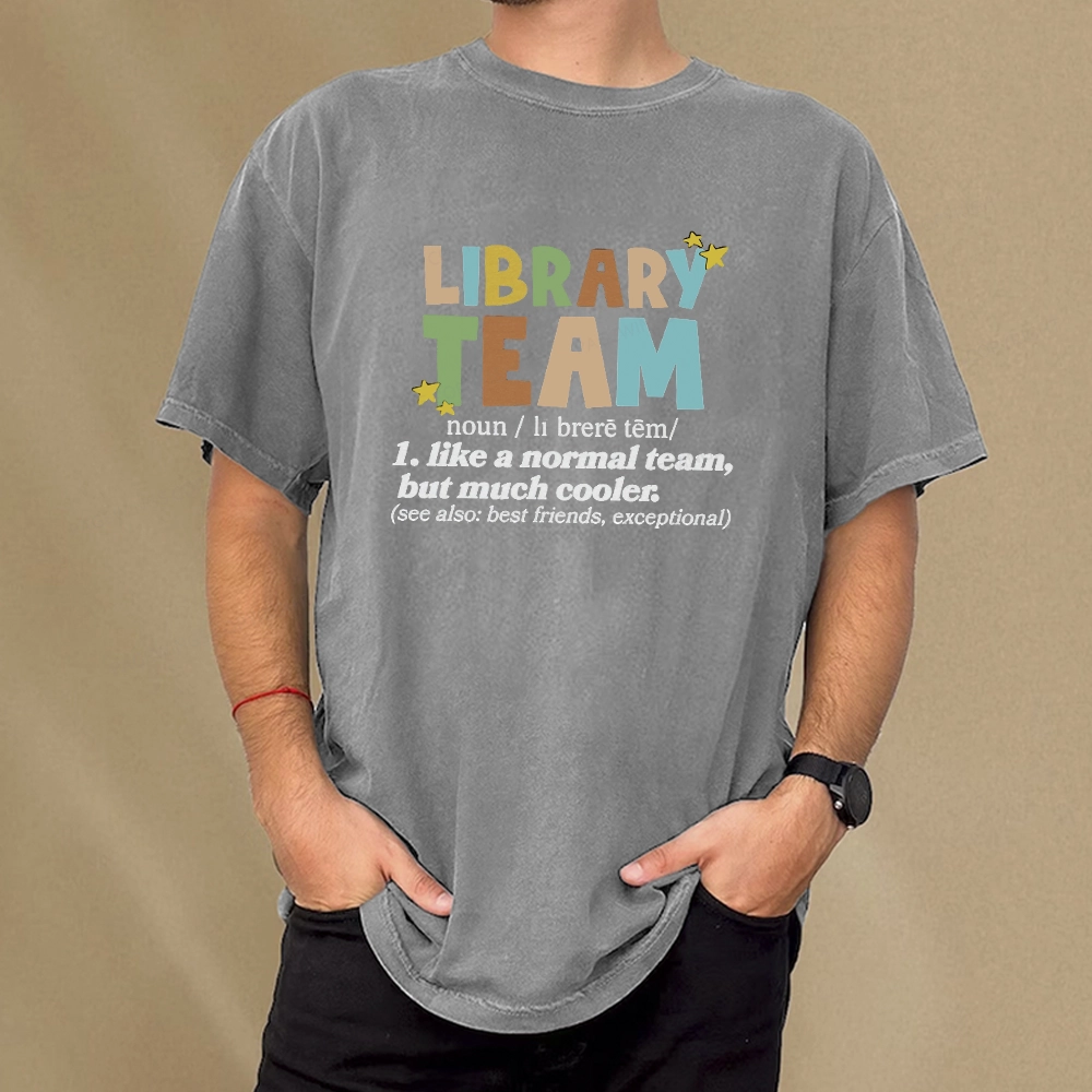 Pagewings Library Team And Library Squad Unisex Washed T-shirt