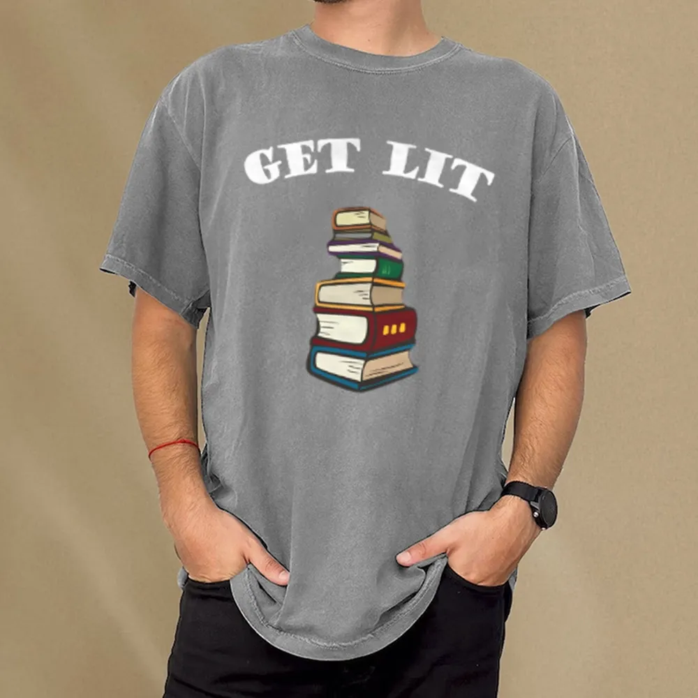 Pagewings Get Lit Unisex Washed T-shirt