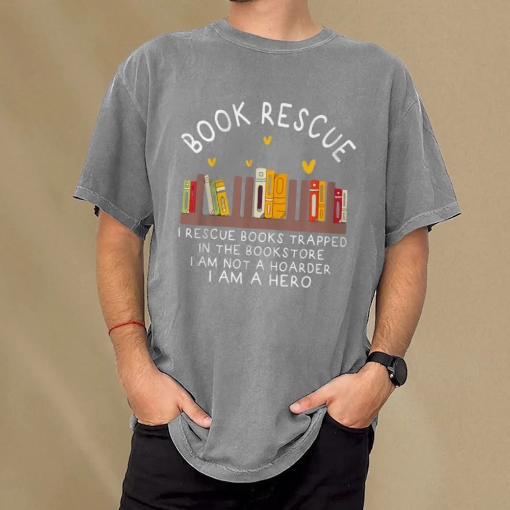 Pagewings Book Rescue Unisex Washed T-shirt