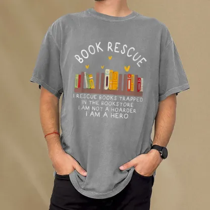 Pagewings Book Rescue Unisex Washed T-shirt