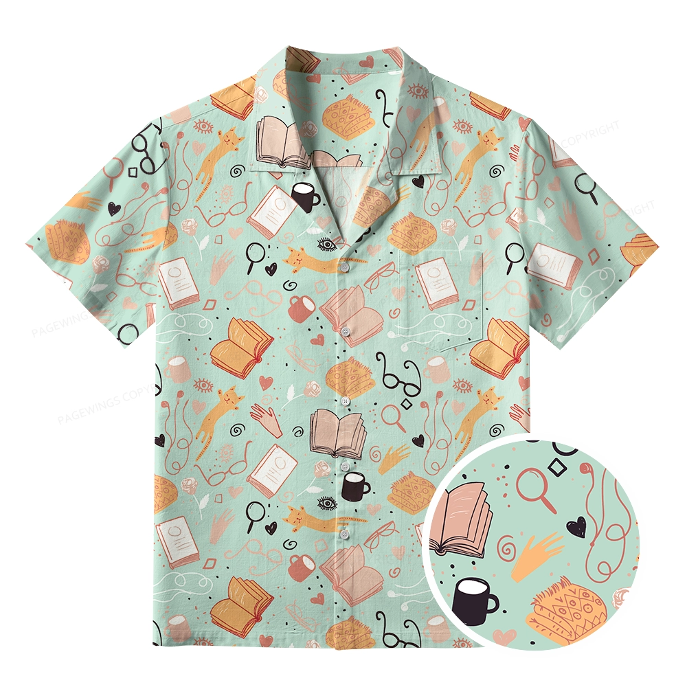 Pagewings Read Books Be Kind Stay Weird Unisex Hawaiian Shirt