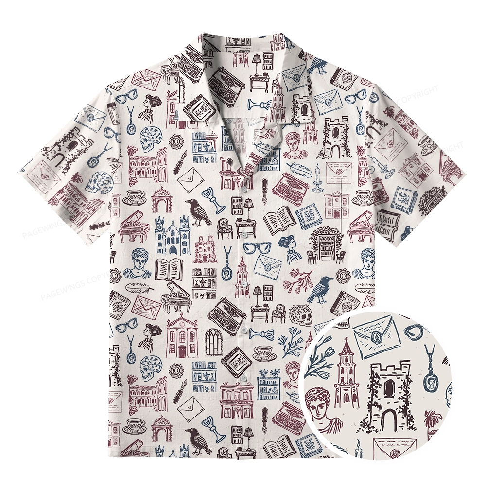 Pagewings Bookish Book Lovers Unisex Hawaiian Shirt