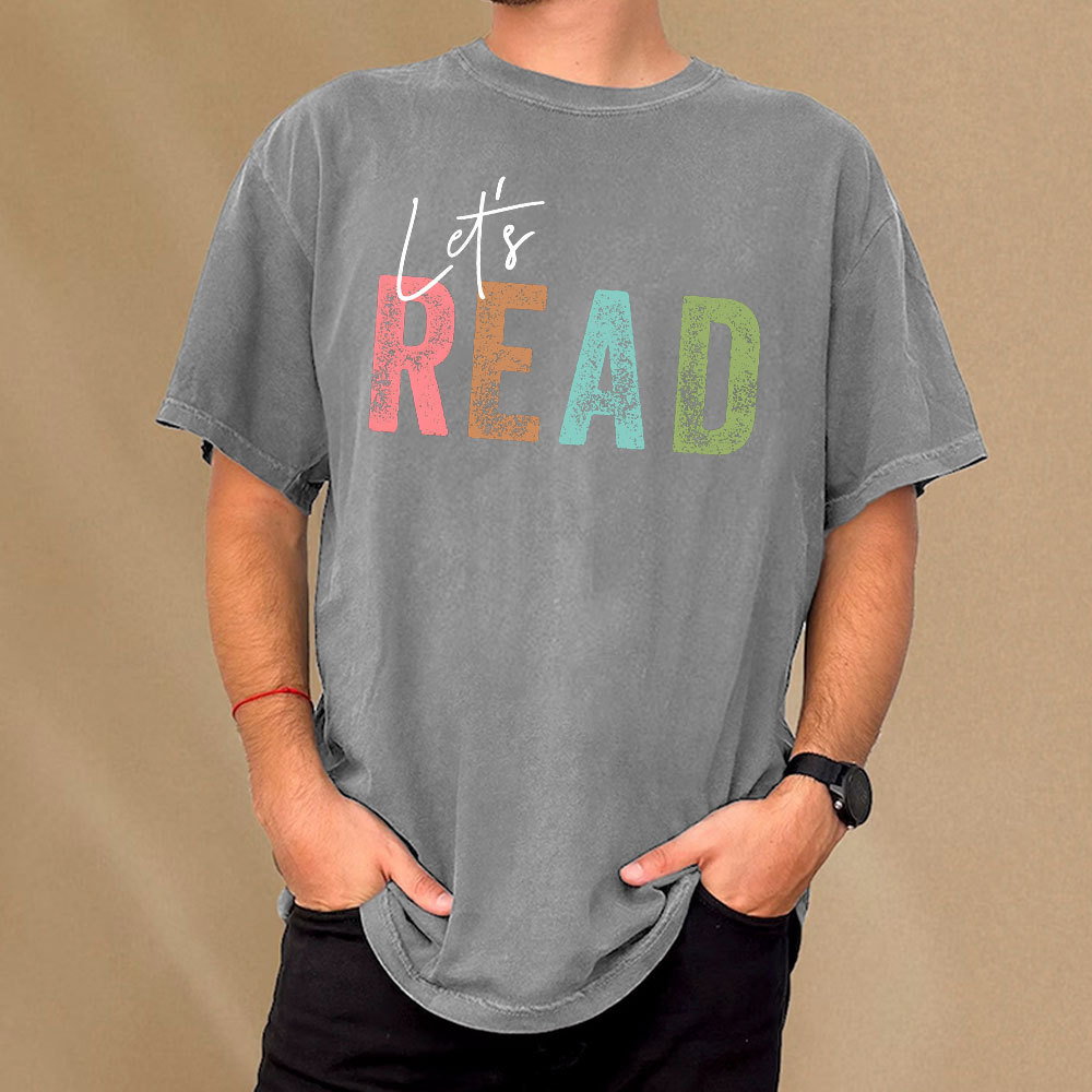 Pagewings Let's Read Unisex Washed T-shirt