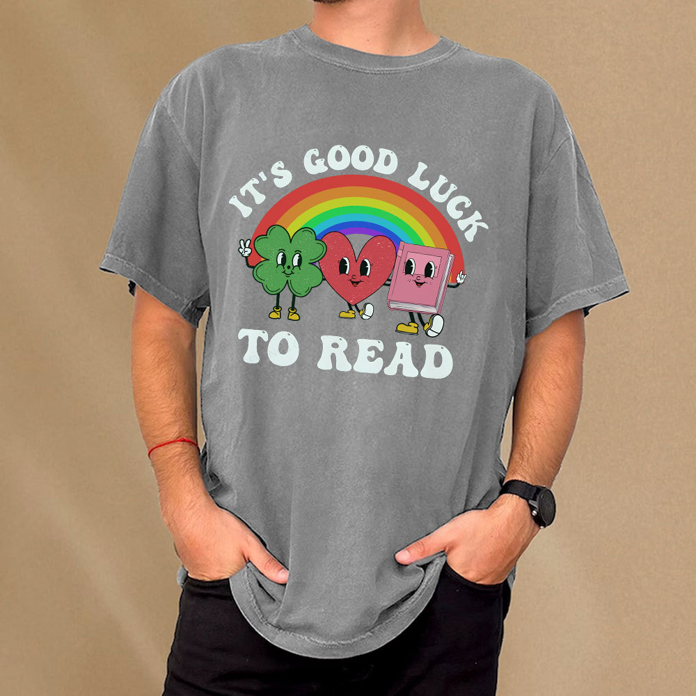 Pagewings St. Patrick's Day Librarian Unisex Washed T-shirt