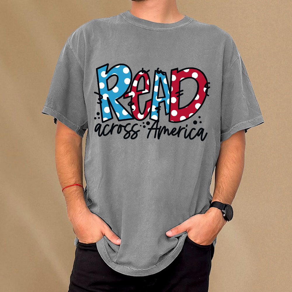 Pagewings Read Across America Unisex Washed T-shirt