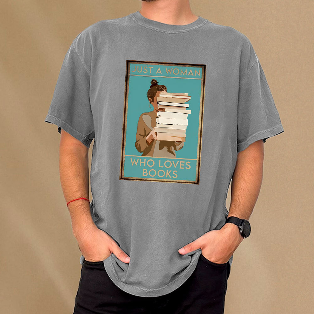 Pagewings Who Loves Books Unisex Washed T-shirt