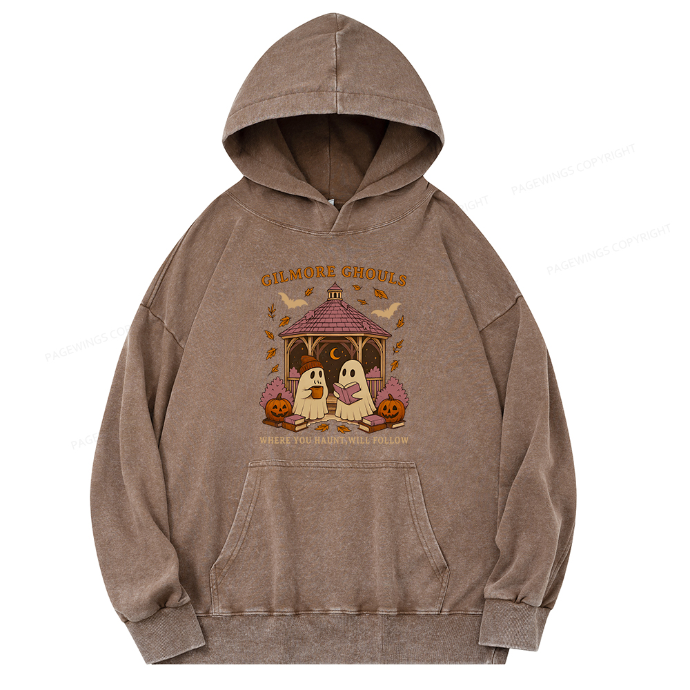 Pagewings Gilmore Ghouls Unisex Washed Hoodie