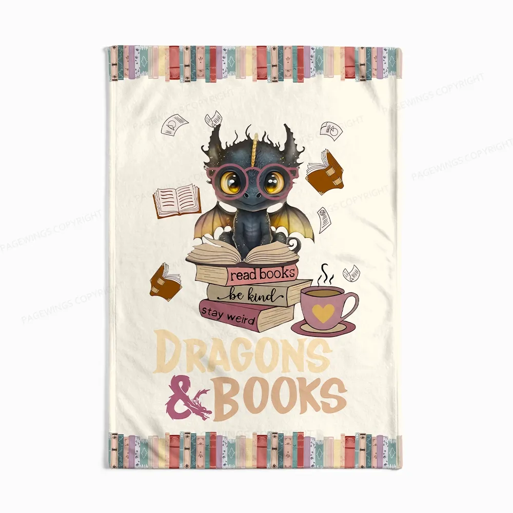 Pagewings Read Books Be Kind Stay Weird Read Flannel Blanket