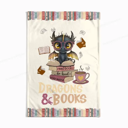 Pagewings Read Books Be Kind Stay Weird Read Flannel Blanket