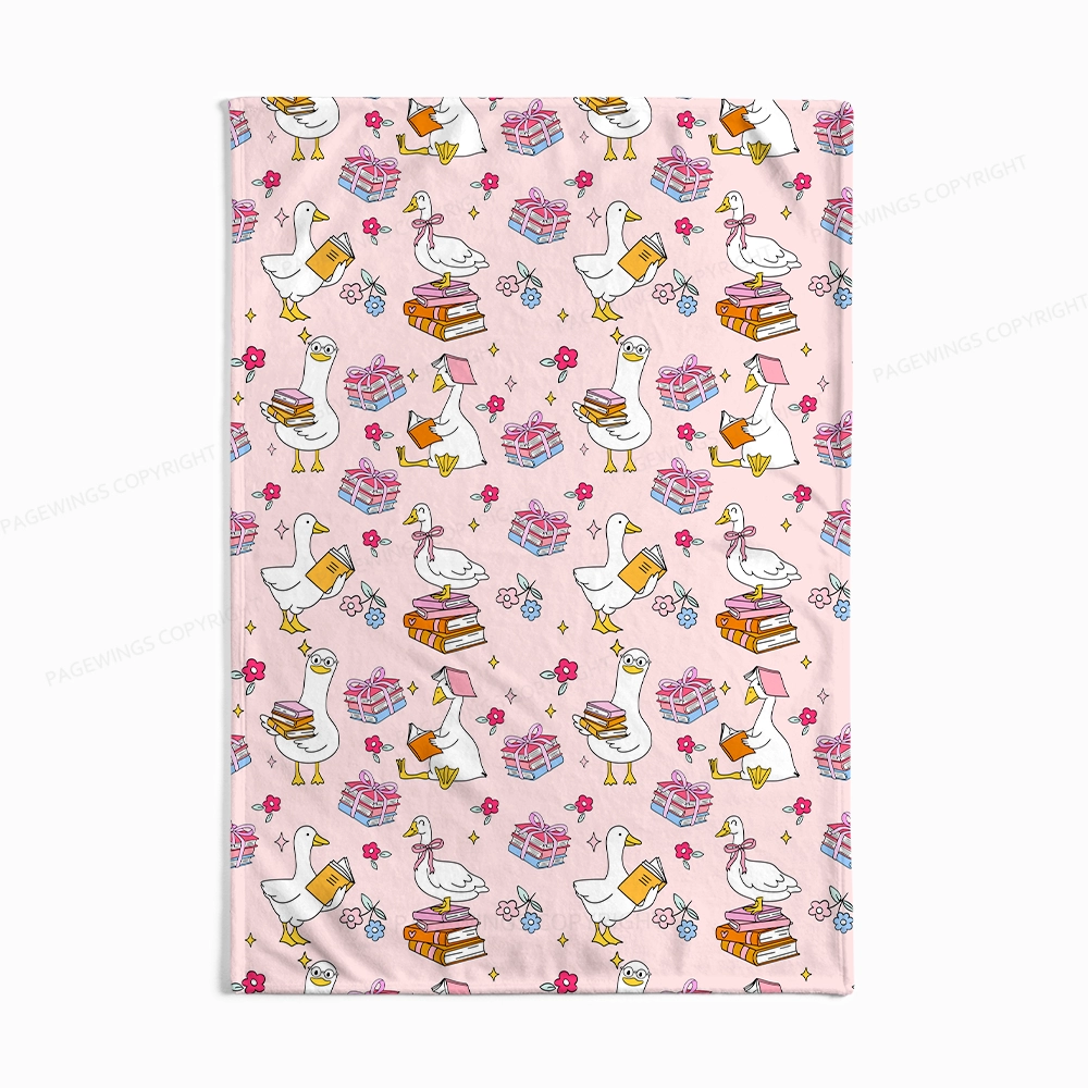 Pagewings Silly Goose Read Flannel Blanket