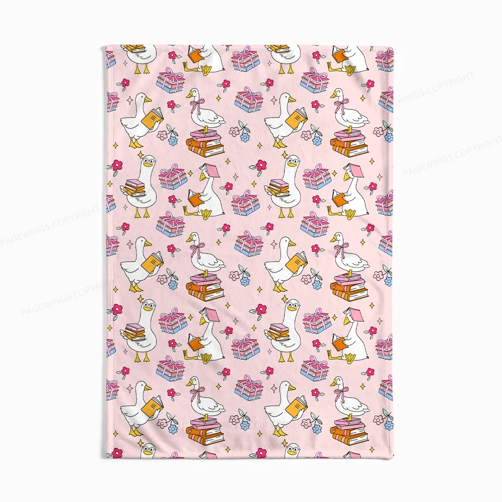 Pagewings Silly Goose Read Flannel Blanket