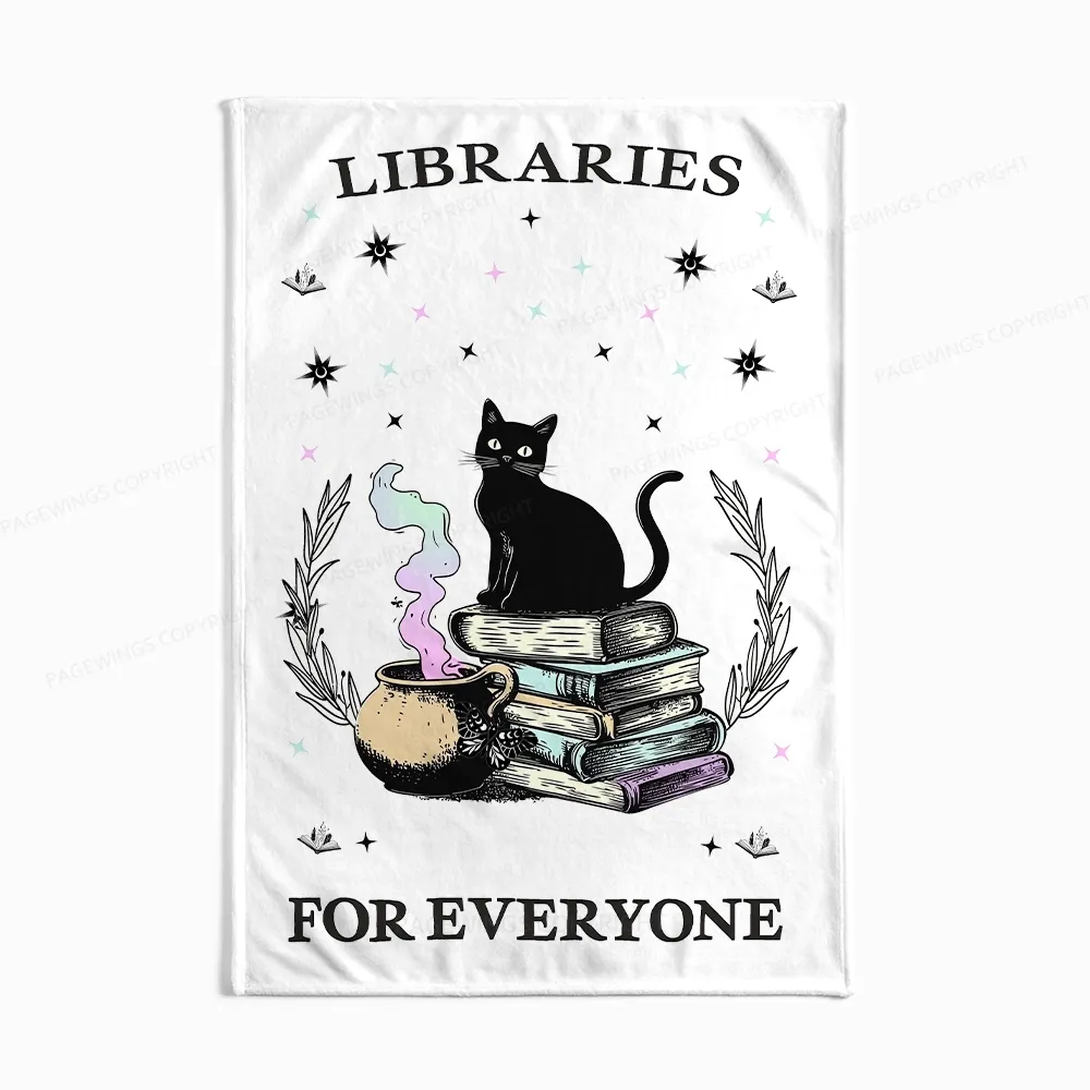 Pagewings Libraries For Everyone Flannel Blanket