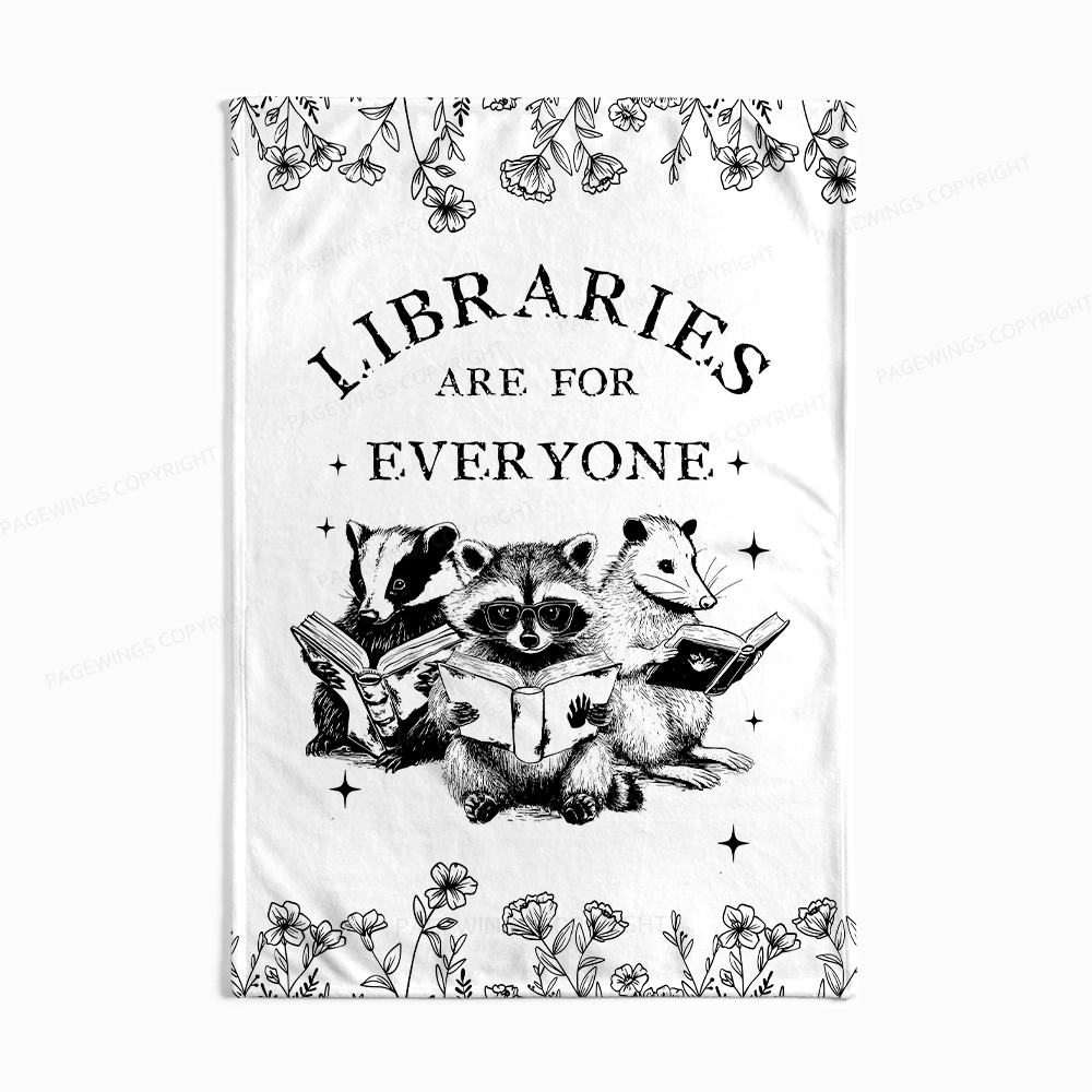 Pagewings Libraries Are For Everyone Read Flannel Blanket