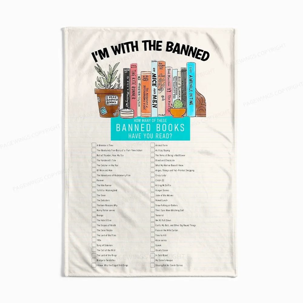 Pagewings I'm With The Banned Flannel Blanket