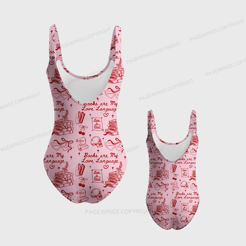 Pagewings Books Are My Love Language One-Piece Swimsuit 