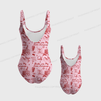 Pagewings Books Are My Love Language One-Piece Swimsuit 