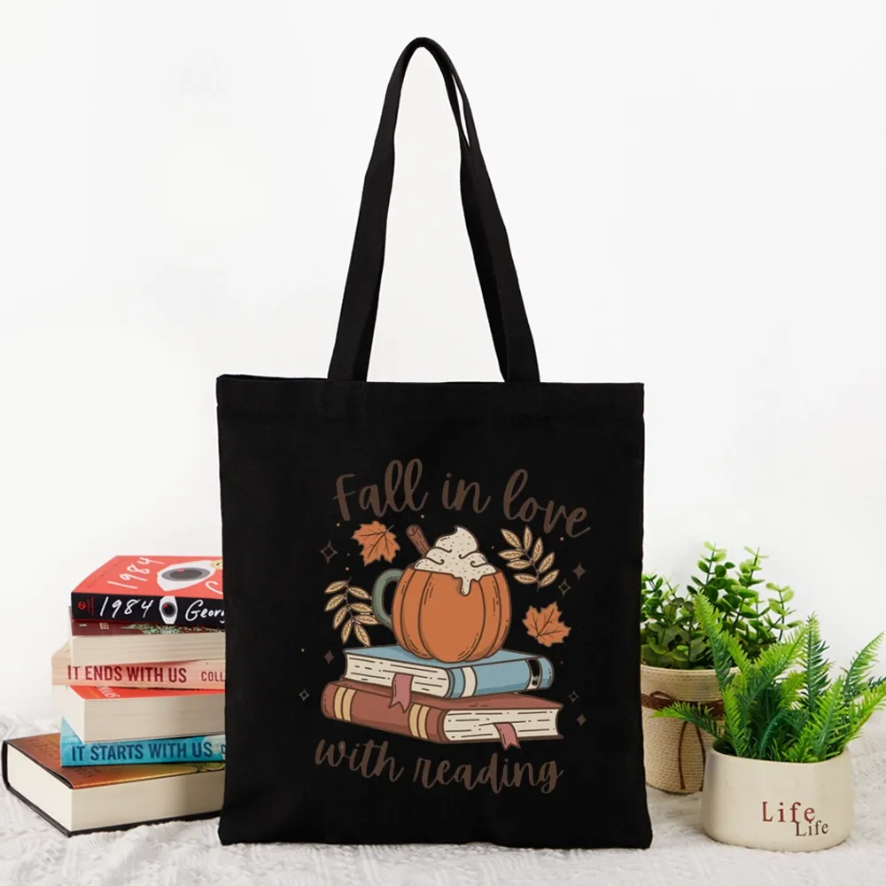 Pagewings Thanksgiving Fall in Love with Reading Tote Bag