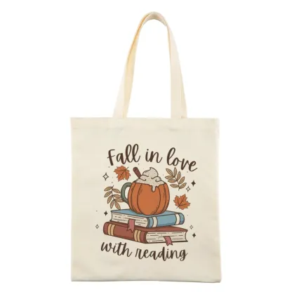 Pagewings Thanksgiving Fall in Love with Reading Tote Bag