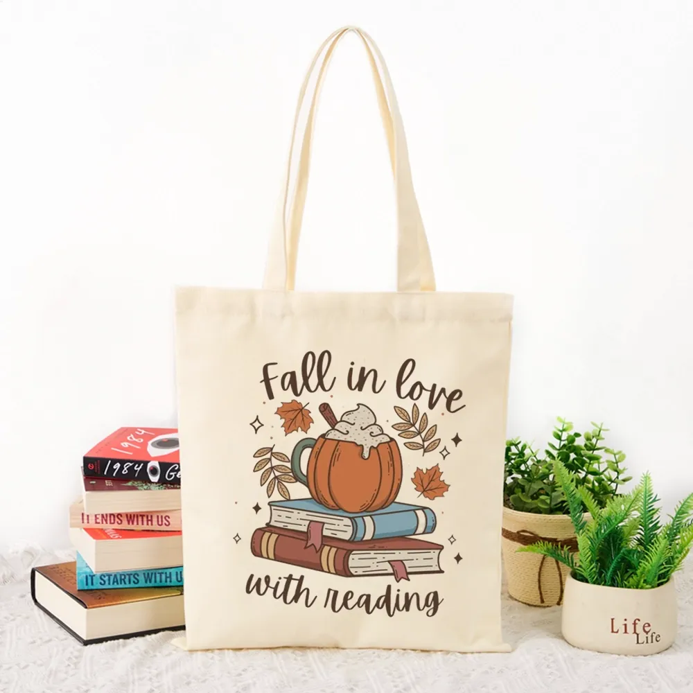 Pagewings Thanksgiving Fall in Love with Reading Tote Bag