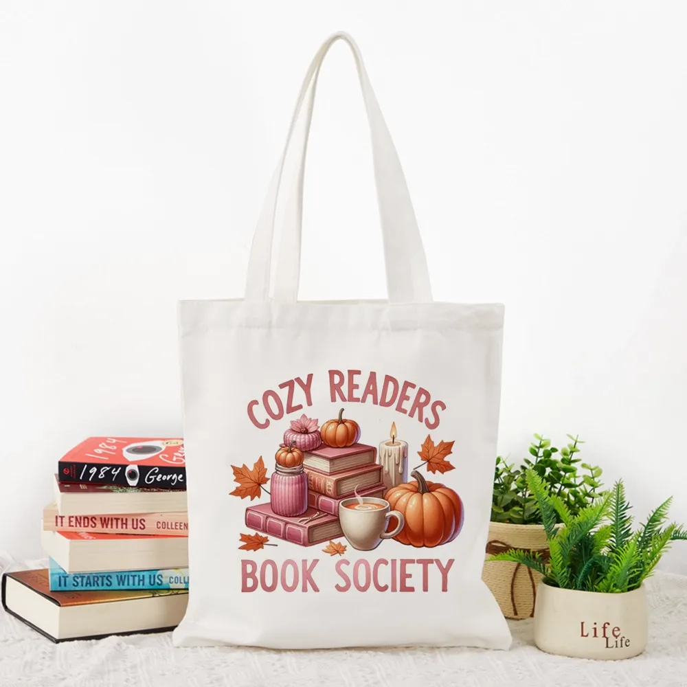 Pagewings Thanksgiving Cozy Readers Book Society Tote Bag