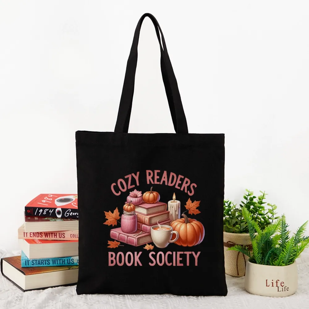 Pagewings Thanksgiving Cozy Readers Book Society Tote Bag