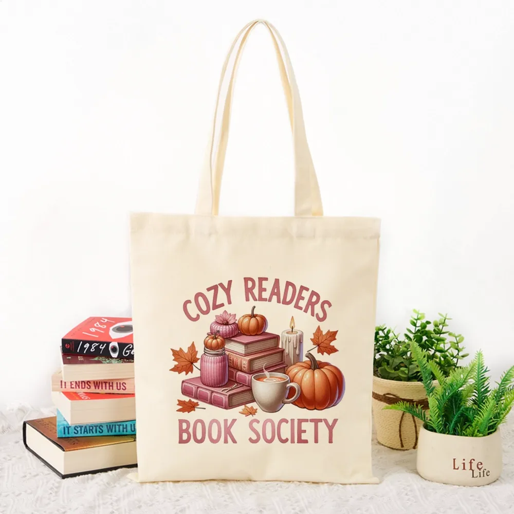 Pagewings Thanksgiving Cozy Readers Book Society Tote Bag