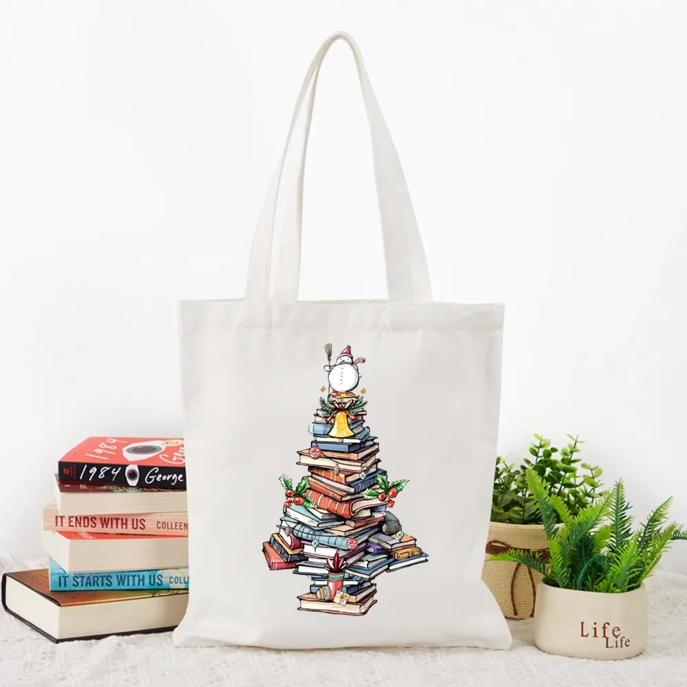 Pagewings Book Christmas Tree Tote Bag