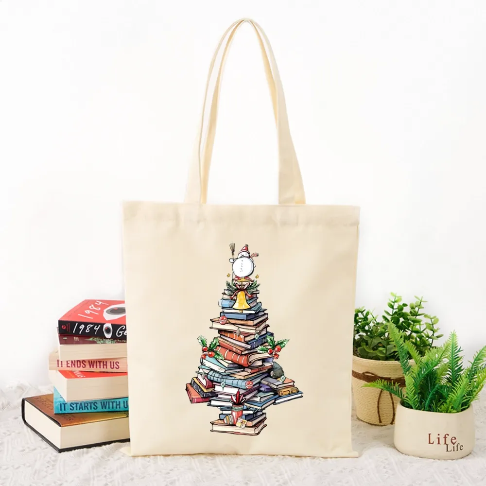 Pagewings Book Christmas Tree Tote Bag