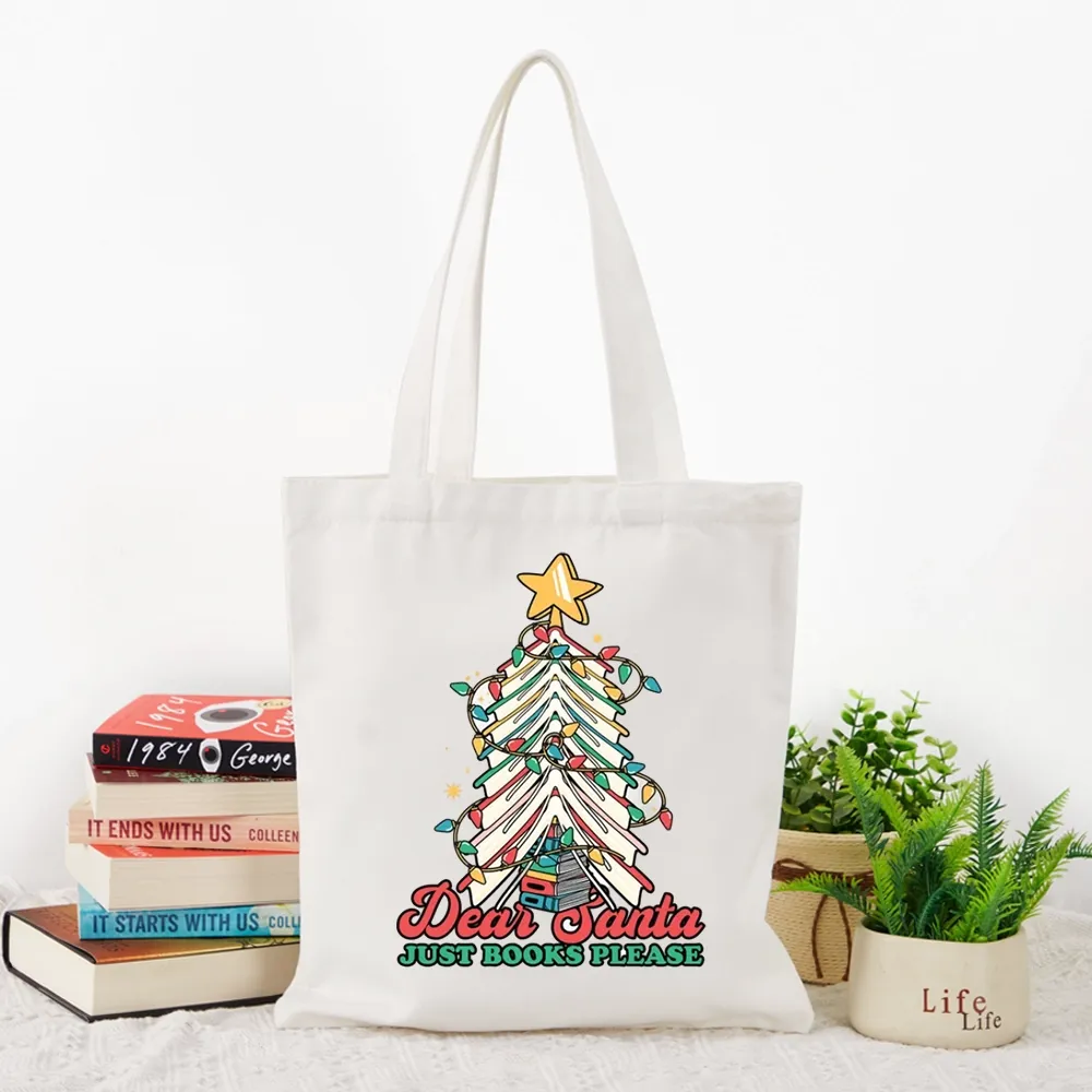 Pagewings Christmas Dear Santa Just Books Please Tote Bag
