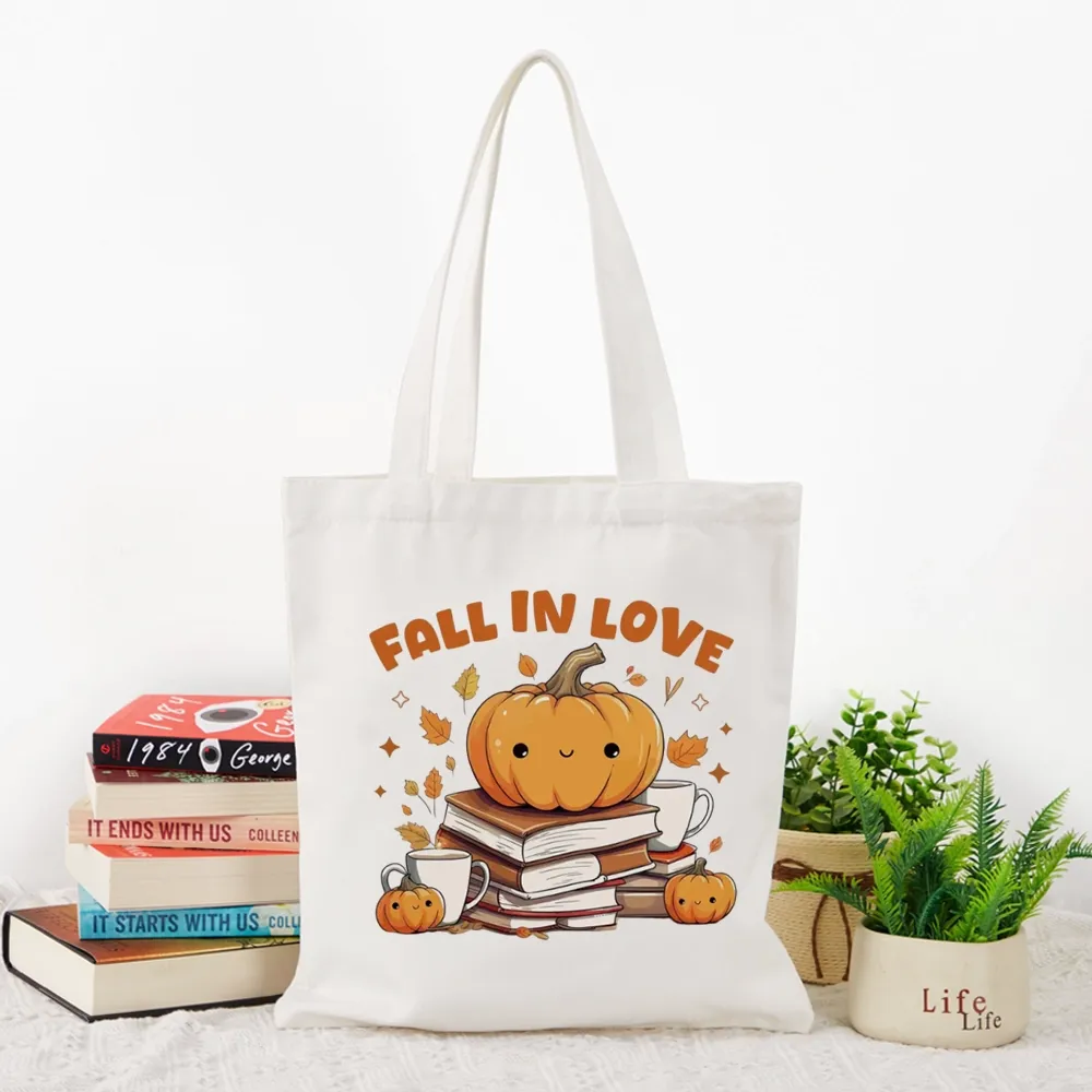 Pagewings Thanksgiving Fall in Love with Reading Tote Bag