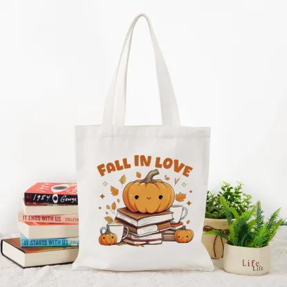 Pagewings Thanksgiving Fall in Love with Reading Tote Bag