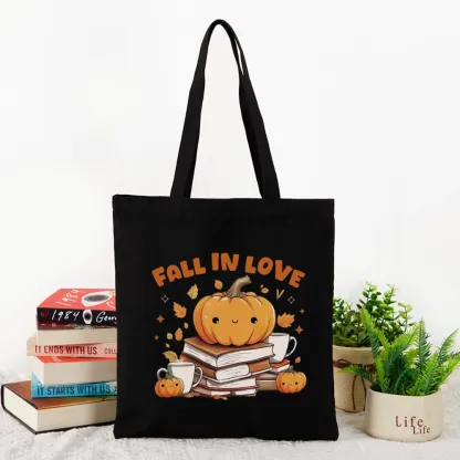 Pagewings Thanksgiving Fall in Love with Reading Tote Bag