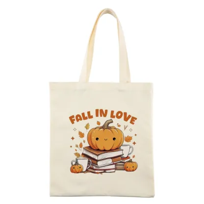 Pagewings Thanksgiving Fall in Love with Reading Tote Bag