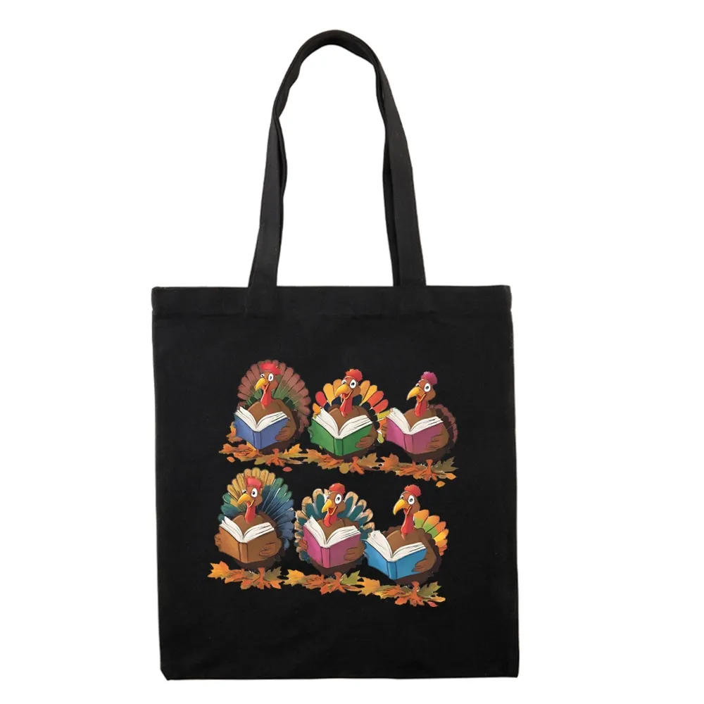 Pagewings Thanksgiving Fall Reading Turkey Tote Bag