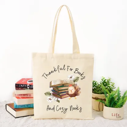 Pagewings Thankful For Books And Cozy Nooks Tote Bag