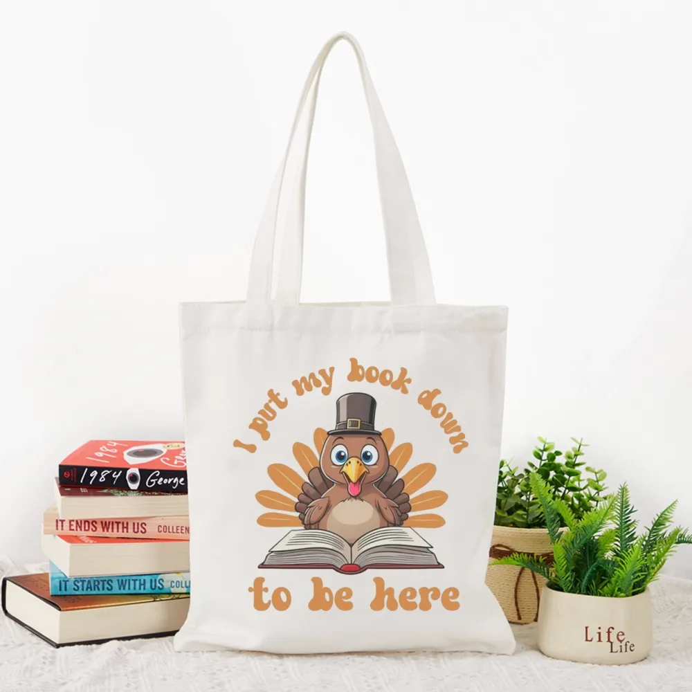 Pagewings Funny Thanksgiving Book Tote Bag